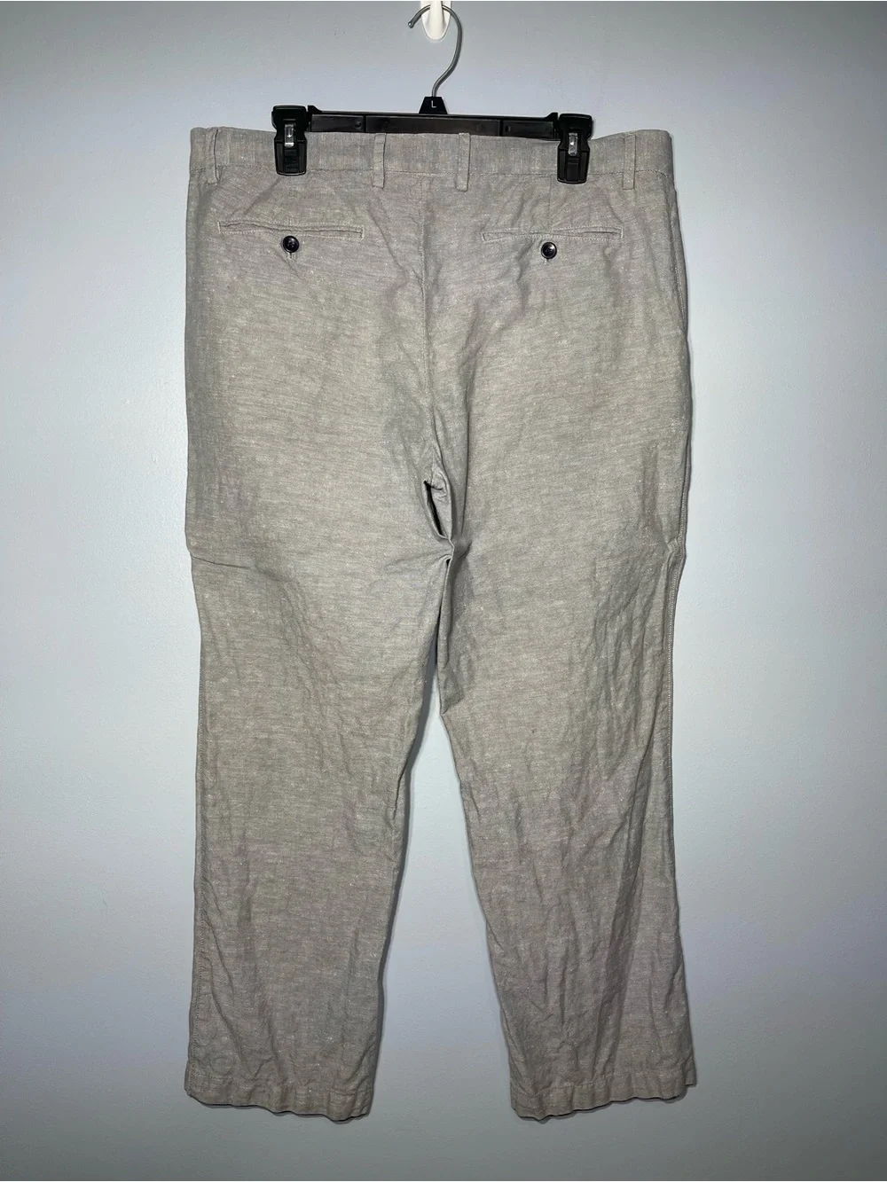 Banana Republic Linen Blend Chino Men’s Sz 35X30 Grey Kentfield Straight Leg